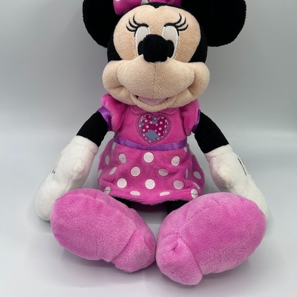 Disney Minnie Mouse Plush 12+" Pink Polka Dots Stuffed Toy TALKS & SINGS - Picture 3 of 10